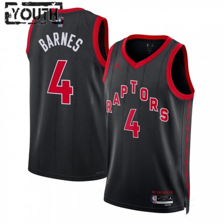 Camiseta Niños NBA Toronto Raptors Scottie Barnes 4 2022-23 Jordan Statement Edition Negro Swingman